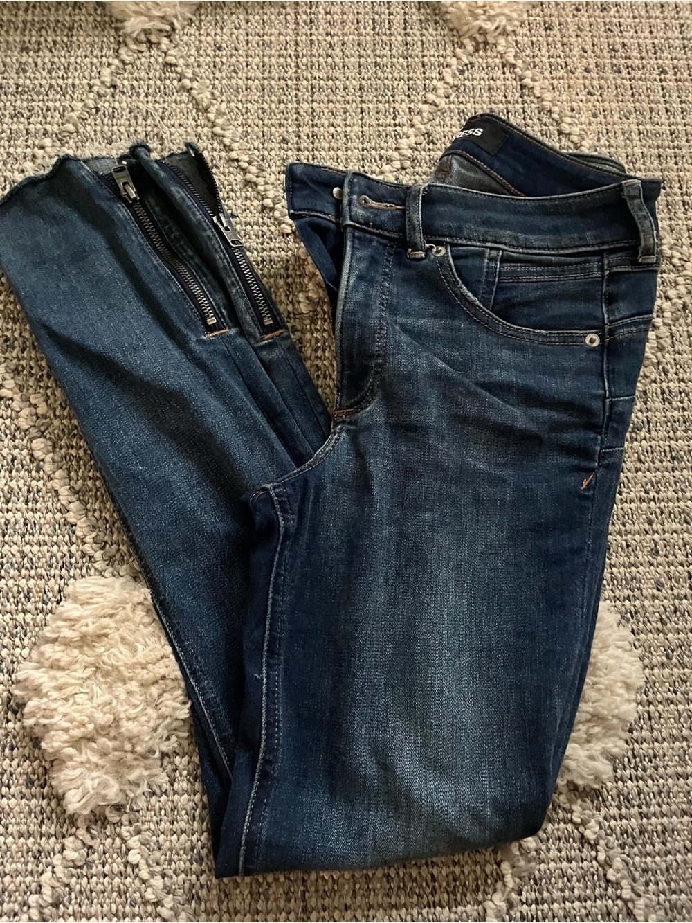 Express Skinny Jeans in Dark Blue Denim